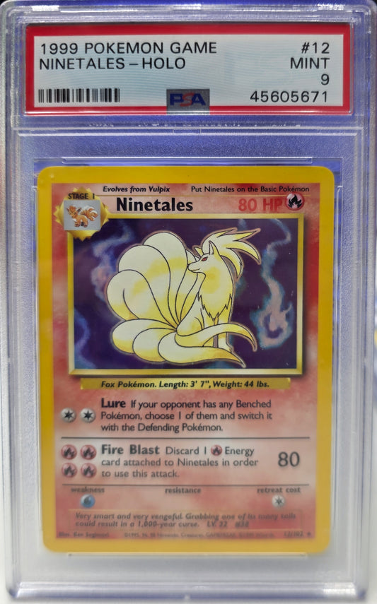 Ninetales Holo Base Set Unlimited 12/102 PSA 9