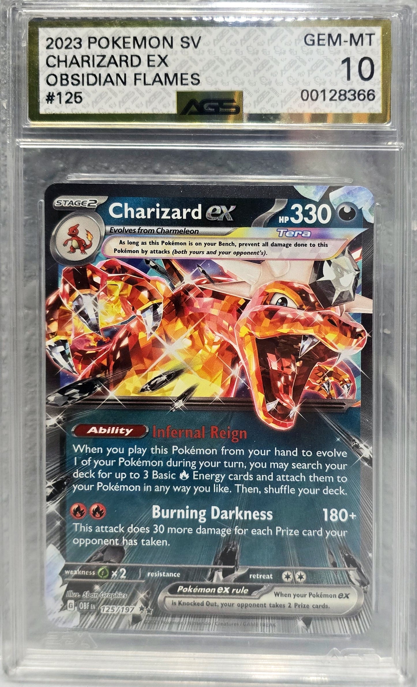 Charizard EX Obsidian Flames 125/197 AGS 10
