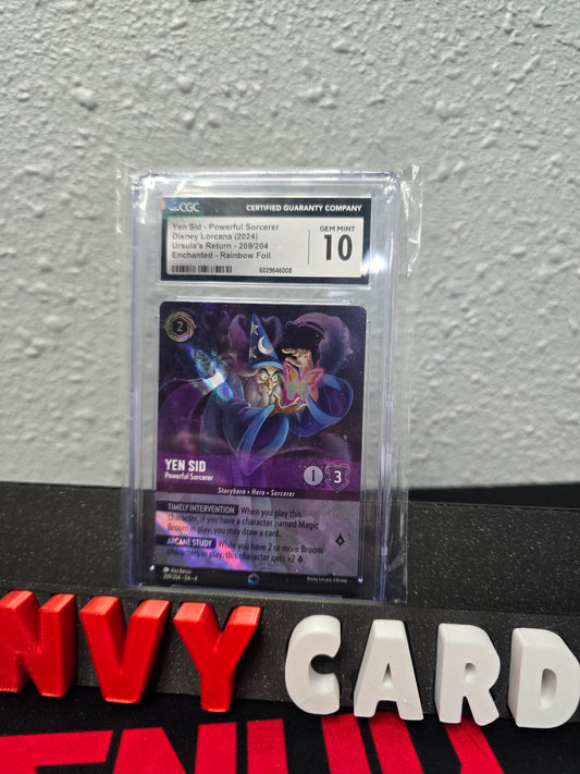Yen Sid - Powerful Sorcerer Enchanted Rainbow Foil Ursula's Return 209/204 CGC 10