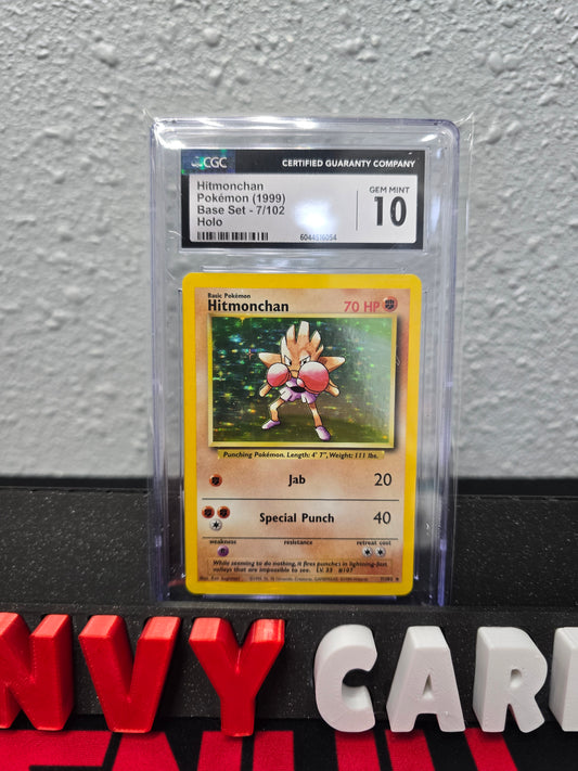 Hitmonchan Holo Base Set Unlimited CGC 10