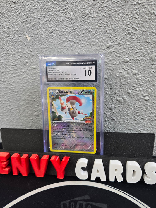 Escavalier Cross Holo National Championship Staff Promo CGC 10