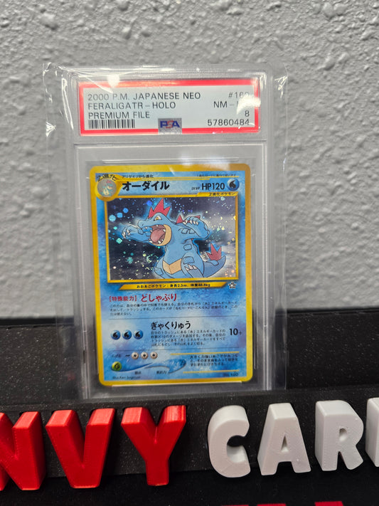 Feraligatr Holo Japanese Neo Premium File PSA 8
