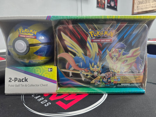 Zamazenta and Zacian 2-Pack  Poke Ball Tin and Collector Chest SWSH