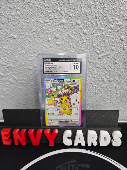 Pikachu EX Full Art Surging Sparks 219/191 CGC 10