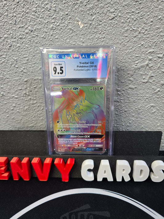 Yveltal GX Rainbow 137/131 Forbidden Light CGC 9.5 Blue Label