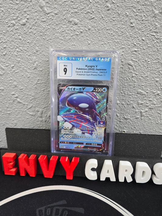 Kyogre V SWSH Promo Gym Pack 11 296/S-P Japanese CGC 9 Blue Label