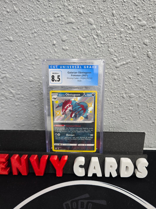 Galarian Obstagoon Baby Shiny Shining Fates SV080/SV122 CGC 8.5 Blue Label